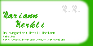 mariann merkli business card